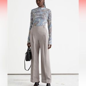 & other stories wide press crease trousers